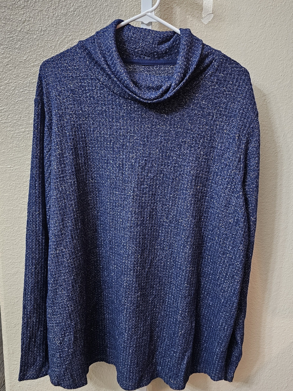 Comfort Code Women's Navy Blue Cowl Neck Sweater 2X